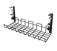 ASelected Under Desk Cable Management Tray, No-Drill Metal Cable Management, 38cm Metal Cord Organizer, Office Cable Mesh Holder for Desks, Offices and Kitchens, Black