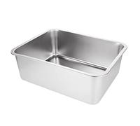 ASelected Washing Up Bowl, 304 Stainless Steel Large Rectangular 16.5 Litre Washing Basin, Dishtub, Mixing Bowl, Plastic Free, 44.5x34.5x14.5CM