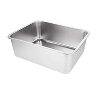 Aselected Washing Up Bowl, 304 Stainless Steel Large Rectangular 17 Litre Washing Basin, Dishtub, Mixing Bowl, Plastic Free, 45X35X15CM