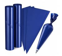 ASeledted Piping Bags 21 Inch Blue, 100 Pcs LDPE Icing Bags on 2 Rolls, Thick Pastry Bags for Cake Decorating, Cupcakes, Cookies and Cream, 52 x 25 cm, Easy Cut Roll Pack
