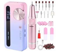 Aselim Professional Nail Sander Low Noise: 35,000 RPM Rechargeable Electric Nail File, 12 in 1 Nail Sander for Acrylic/Gel, Portable Pedicure Maucure Machine