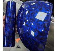 ASENDIWAY Blue Forged Carbon Fiber Vinyl Wrap, High Gloss Car Wrap Roll Auto DIY Decal Sticker Film Sheet Air Release Self-Adhesive Decor Vinyl