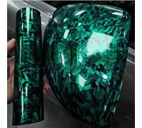 ASENDIWAY Green Forged Carbon Fiber Vinyl Wrap, High Gloss Car Wrap Vinyl Roll Auto DIY Decal Sticker Film Sheet Air Release Self-Adhesive Decor Vinyl