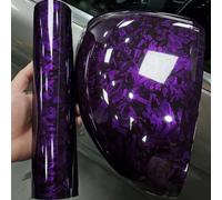 ASENDIWAY Purple Forged Carbon Fiber Vinyl Wrap, High Gloss Car Wrap Vinyl Roll Auto DIY Decal Sticker Film Sheet Air Release Self-Adhesive Decor Vinyl