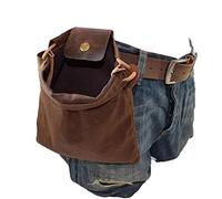 ASENIE Foraging Bag Waxed Canvas Collapsible Outdoor Camping Foraging Pouch Mushroom Storage Water Resistant Leather Bushcraft Belt Tinder Dump Pouchs Brown for Travel Camping Hiking Bag Only (Brown)