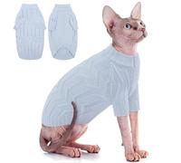 ASENKU Cat Sweater Soft Warm Puppy Clothes Knitwear for Kittens & Small Dogs, Thick Knitted Sweater for Sphynx Hairless Cats Teacup Chihuahua and Extra Small Dogs (Blue, S)
