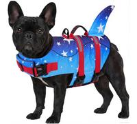 ASENKU Dog Life Jacket Size M for Small & Medium Dogs, Life Jacket Dog Shark with Rescue Handle, Reflective Strips & D-Ring, Ideal for Swimming, Boat, Beach & Adventure