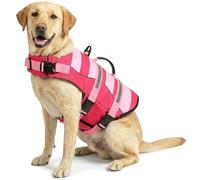 ASENKU Dog Life Jacket with Top Rescue Handle & Reflective Strips - Adjustable Buoyancy Control Vest for Small, Medium, Large Dogs - High Visibility Safety for Swimming, Boating, Kayaking and Beach