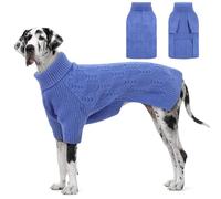 ASENKU Extra-Large Dog Sweater 4XL, Big Dog Sweaters for Extra Large Dogs Girl Boy,Pullover Turtleneck Knitted Doggie Sweatshirt Clothing for Doberman,Great Dane(Blue,4XL)