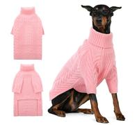 ASENKU Extra-Large Dog Sweater, Dog Sweaters for Extra Large Dogs, Pet Sweatshirt Apparel Turtleneck Pullover Winter for Doberman, Great Dane (Pink, 4XL)