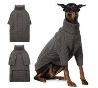 ASENKU Extra-Large Dog Sweater, Dog Sweaters for Extra Large Dogs, Pet Sweatshirt Apparel Turtleneck Pullover Winter for Doberman, Great Dane (Dark Grey, 4XL)