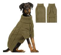 ASENKU Knitted Dog Sweater, Pullover Big Thermal Dog Winter Sweater, Turtleneck Doggy Sweaters for Large Medium Dogs Boy Girl, Warm Pet Sweaters Outfit Border Collie,Pit Bull,Golden Retriever, 2XL
