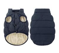 ASENKU Windproof Dog Winter Coat Waterproof Dog Jacket Warm Dog Vest Cold Weather Pet Apparel with 2 Layers Fleece Lined for Small Medium Large Dogs (L, Blue)