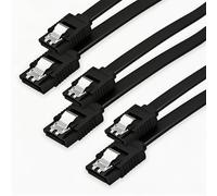 ASENTER 3-Pack SATA Cable III 6Gbps, High-Speed Data Transfer Lead for HDD, SSD, CD Drives, 15.5 Inch Sata 3.0 Cable with Secure Latch, Backwards Compatible, Black