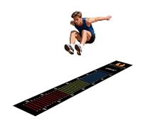ASENVER Long Standing Jump Mat Non-Slip Broad Measurement Jumping Rope Pad Foldable Yoga Mat for Gym, Outdoor Exercise, Home Workout (Black, 10FT X 1.5FT)