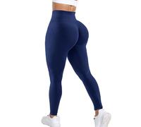 ASERAY Scrunch Butt Lifting Leggings for Women Amplify Contour Seamless Workout Gym Leggings High Waisted Yoga Pants, Amplify Trusted Blue, Large