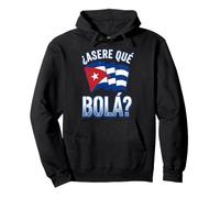 Asere Que Bola Cuban Slang with Distressed Waving Flag Pullover Hoodie