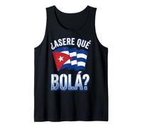 Asere Que Bola Cuban Slang with Distressed Waving Flag Tank Top
