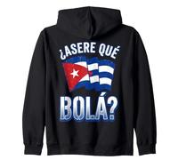 Asere Que Bola Cuban Slang with Distressed Waving Flag Zip Hoodie