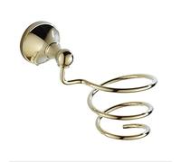 ASerZenith 1 PC Hair Dryer Bathroom Shelving Wall Hanging Bathroom Accessories Storage Brass Antique/White/Black/Gold Water Channel Frame,Gold