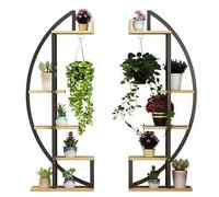ASerZenith 2 Pcs 5 Tier Tall Metal Indoor Plant Stand Half-Moon-Shaped Plant Shelf Holder Multi-Purpose Plant Stands Plants Decor Display Shelf for Home, Living Room, Pati(A)