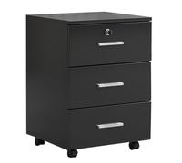 ASerZenith 3 Drawer Lockable Wood Mobile File Cabinet For Home Office Rolling Vertical Filing Cabinet Under Desk With Key Lock,/Natural-One Size