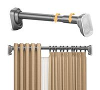 ASerZenith 3M Long Shower Curtain Rod Without Drilling - Adjustable Telescopic Rod For Bathroom Kitchen And Window Non Slip Room Divider(Grau-160-250Cm/63-98In)