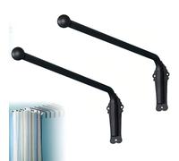 ASerZenith Adjustable Curtain Rods Robust Swivel Arms For Doors Windows Kitchens And Bathrooms - A Versatile Curtain Solution For Home And Shop Interiors(Black 2 Pcs-120Cm)