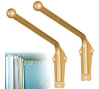 ASerZenith Adjustable Curtain Rods Sturdy Swivel Arm Ideal For Front Door Shop Kitchen Bathroom - Versatile And Durable Window Decoration(Gold 2 Pcs-60Cm)