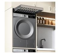 ASerZenith Aluminum Alloy Invisible Clothes Drying Rack Washing Machine Trouser Rack, Built-In Wardrobe Pull-Out Basket, Space Saving, Load-Bearing 35 Kg,Grey-864-914Mm