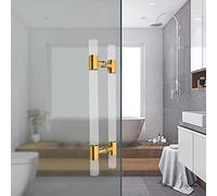 ASerZenith Bathroom Door Handles and Pulls,Modern Style Heavy Duty Sliding Gate Handles for Glass/Wooden/Room Door Entry,Easy Install/Gold/Length 120Cm/47.4Inch (Gold Length 80Cm/31.5Inch)