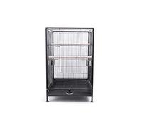 ASerZenith Birdcage 75Cm Large Parrot Bird Cage For Cockatiel Lovebird Birdcage Durable Frame Black Metal Travel Bird Cage Pet Home Bird Cage