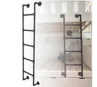 ASerZenith Bunk Bed Ladder, Black | Heavy-Duty Window Well Ladder 4-8 Step, Wall Mounted Metal Step Ladder For Loft Climbing Ladders For High Bed,110Cm/43In
