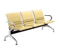 ASerZenith Chaise Lounge - 3-Seat Reception Bench With Synthetic Leather Armrests & Backrest For Office, Lobby, Hospital, School Waiting Areas,Jaune