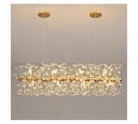 ASerZenith Chandelier, Design Sun Flower Crystal Chandeliers For Living Room Kitchen Island Loft Led Pendant Lighting House Decor Suspension Lamp,Long L120Cm-Cold