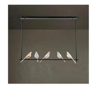 ASerZenith Chandelier, Nordic Modern Led Pendant Lights Magpie Bird Model Chandeliers Lamp Indoor Lighting Home Decor Bedroom Living Room Kitchen,5 Heads Long-Warm