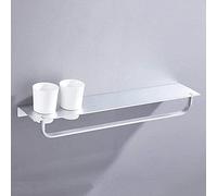 ASerZenith Creative Towel Rack Free Punch Bathroom Rack Couple Toothbrush Cup Holder Bathroom Tower Hanger(Silver)