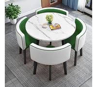 ASerZenith Cyan Round Office Reception Table Space-Saving Coffee Table For Business Conference & Small Meeting Rooms Simple Kitchen Dining Table Modern Club Table,Cyan