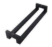 ASerZenith Door Handle Round Pipe Diameter 38Mm Sliding,Heavy Stainless Steel Door Handle,for Home/Shop/Garage/Office - Black - 3 Sizes,800 * 775Mm