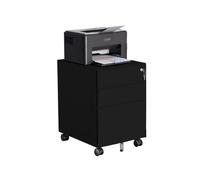 ASerZenith Filing Cabinet Practical Movable Cabinet Steel File Cabinet Office Storage Cabinet Under The Table Mobile With Locking Data Drawer Cabinet Storage Cabinet Storage Cabinet,Black