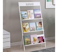 ASerZenith Floor Standing Brochure Rack, 3 Layers Removable Magazine Display Rack with Wheels, Hotel Decoration Catalog Information Rack, Exhibition