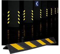 ASerZenith Garage Wall Corner Protector, Heavy Duty Rubber Bollard With Reflective Stripes, For Parking Lots And Garages, Warehouse Pillars,Yellow-2Pcs-150Cm