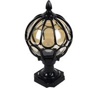 ASerZenith Garden Post Light Rainproof Pillar Light Traditional Landscape Column Lamp Waterproof Outdoor Pole Lantern Aluminum Glass Globe Post Lanterns Patio Villa Street Decor Lam(Brass)