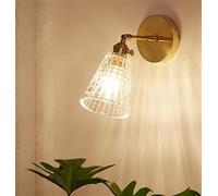 ASerZenith Glass Wall Lamp Modern Transparent Wall Sconce Lighting - Wall Lamp Copper Wall Light Clear Lampshade,Wall Lamps,K