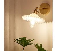 ASerZenith Glass Wall Lamp Modern Transparent Wall Sconce Lighting - Wall Lamp Copper Wall Light Clear Lampshade,Wall Lamps,C