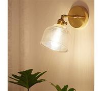 ASerZenith Glass Wall Lamp Modern Transparent Wall Sconce Lighting - Wall Lamp Copper Wall Light Clear Lampshade,Wall Lamps,F