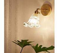ASerZenith Glass Wall Lamp Modern Transparent Wall Sconce Lighting - Wall Lamp Copper Wall Light Clear Lampshade,Wall Lamps,E