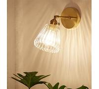 ASerZenith Glass Wall Lamp Modern Transparent Wall Sconce Lighting - Wall Lamp Copper Wall Light Clear Lampshade,Wall Lamps,I