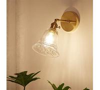 ASerZenith Glass Wall Lamp Modern Transparent Wall Sconce Lighting - Wall Lamp Copper Wall Light Clear Lampshade,Wall Lamps,G