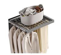 ASerZenith Invisible Drying Rack, Built-In Wardrobe Pull-Out Basket, Clothes Rack Above Washing Machine Sliding Rail Wardrobe Storage Artifact Saves Space,Grey-560-610Mm